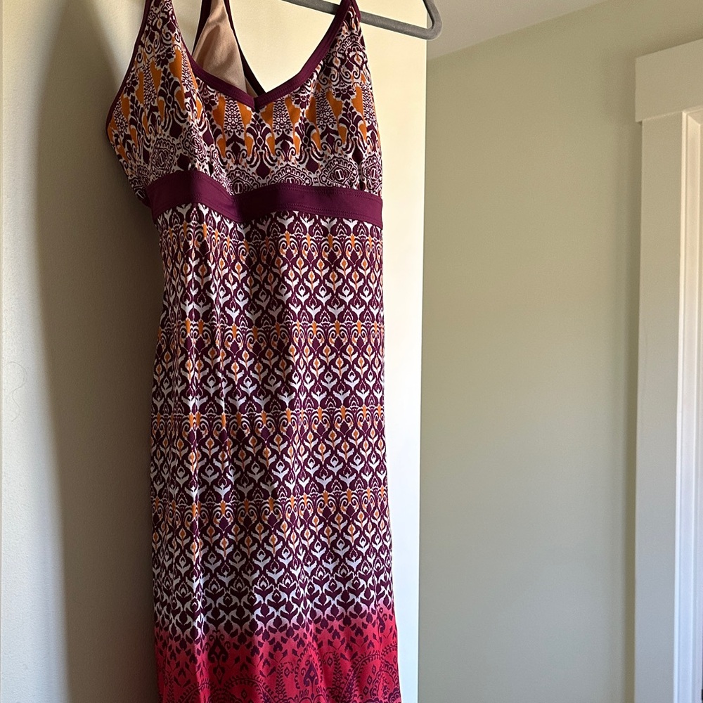 Athleta Multicolor Patterned Midi Shorebreak Dress - image 1